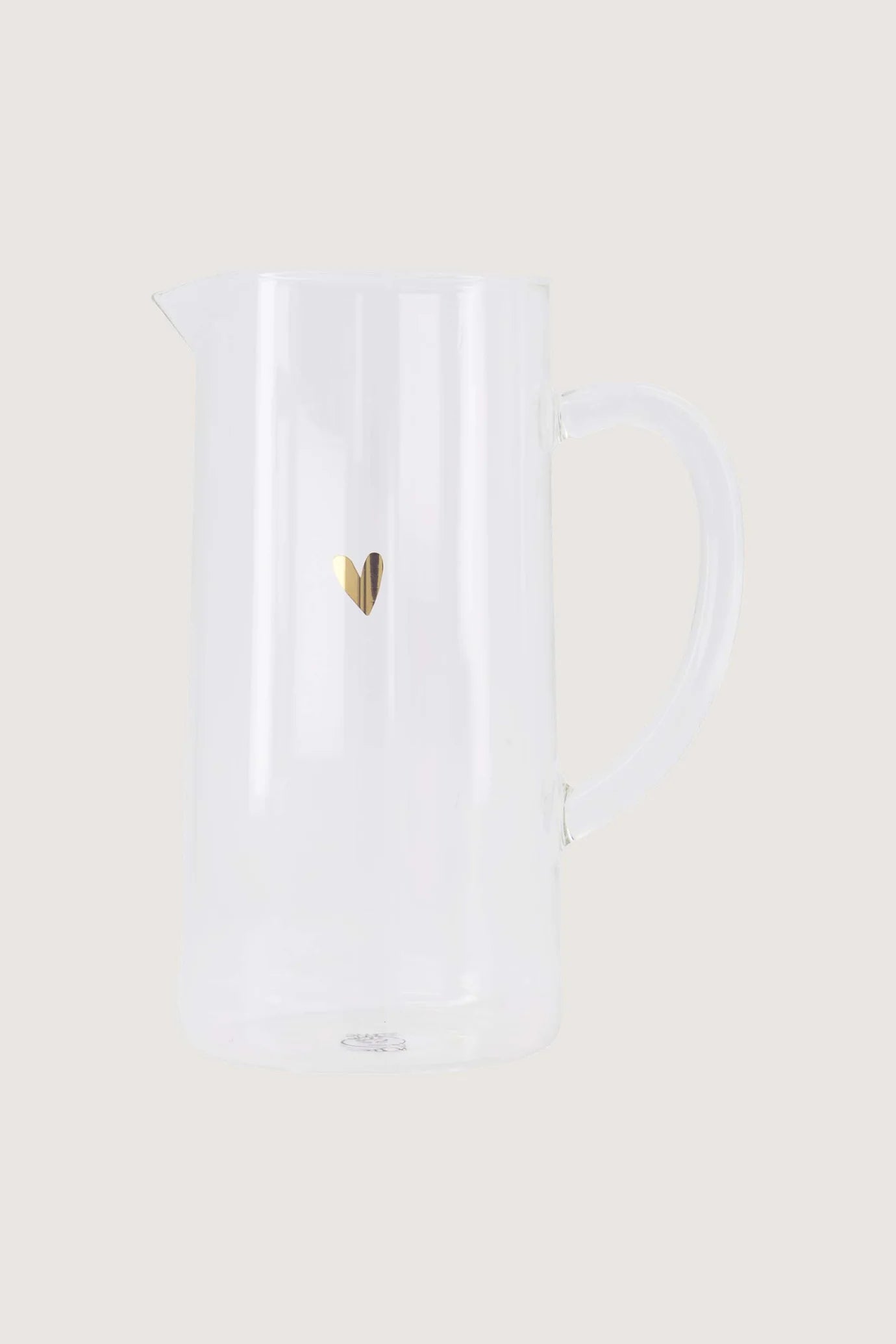 Zusss waterkan glas gouden hartje - Transparant