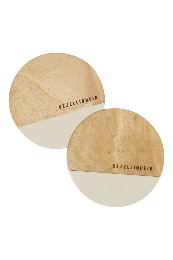 Zusss Onderzetters gezelligheid zand set van 2