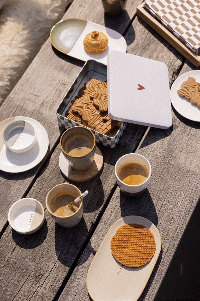 Zusss Onderzetters gezelligheid zand set van 2