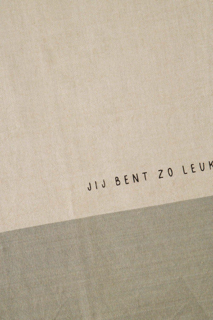 Zusss keukenset jij bent zo leuk grafisch patroon zand/grijs/groen