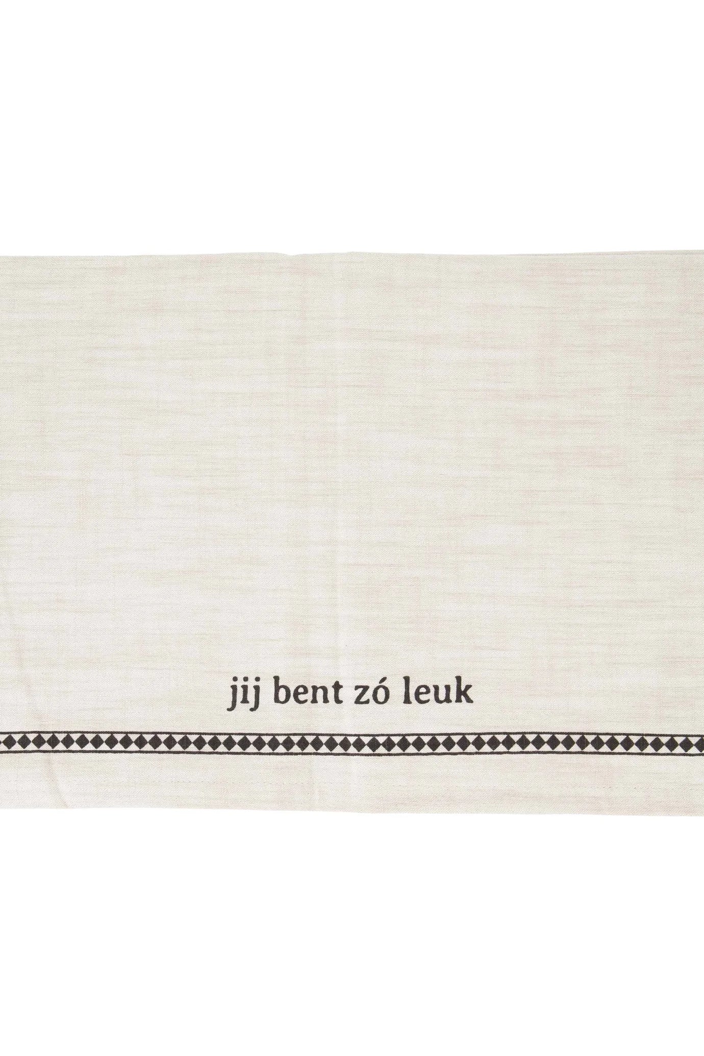 Zusss tafelkleed tekstrand - zand/antracietgrijs
