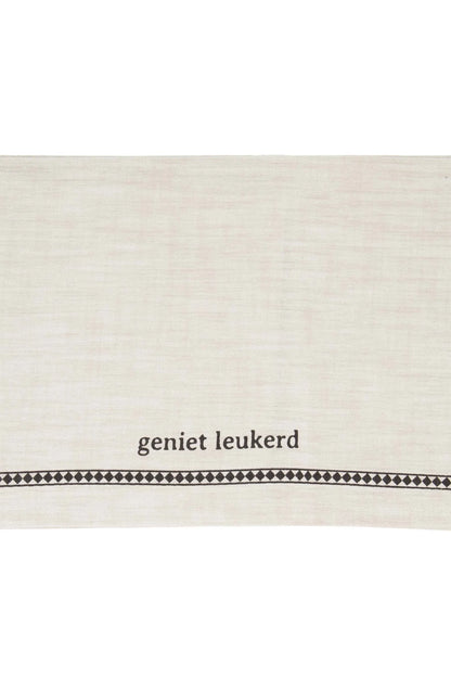 Zusss tafelkleed tekstrand - zand/antracietgrijs