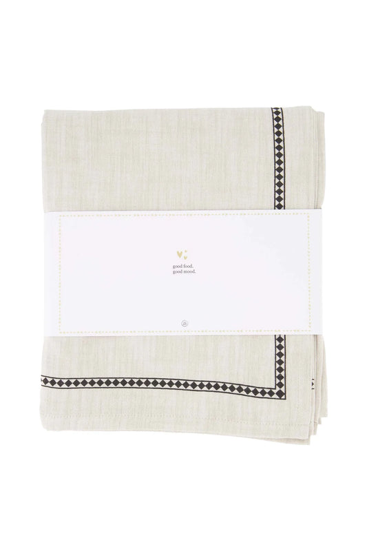 Zusss tafelkleed tekstrand - zand/antracietgrijs