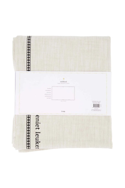 Zusss tafelkleed tekstrand - zand/antracietgrijs