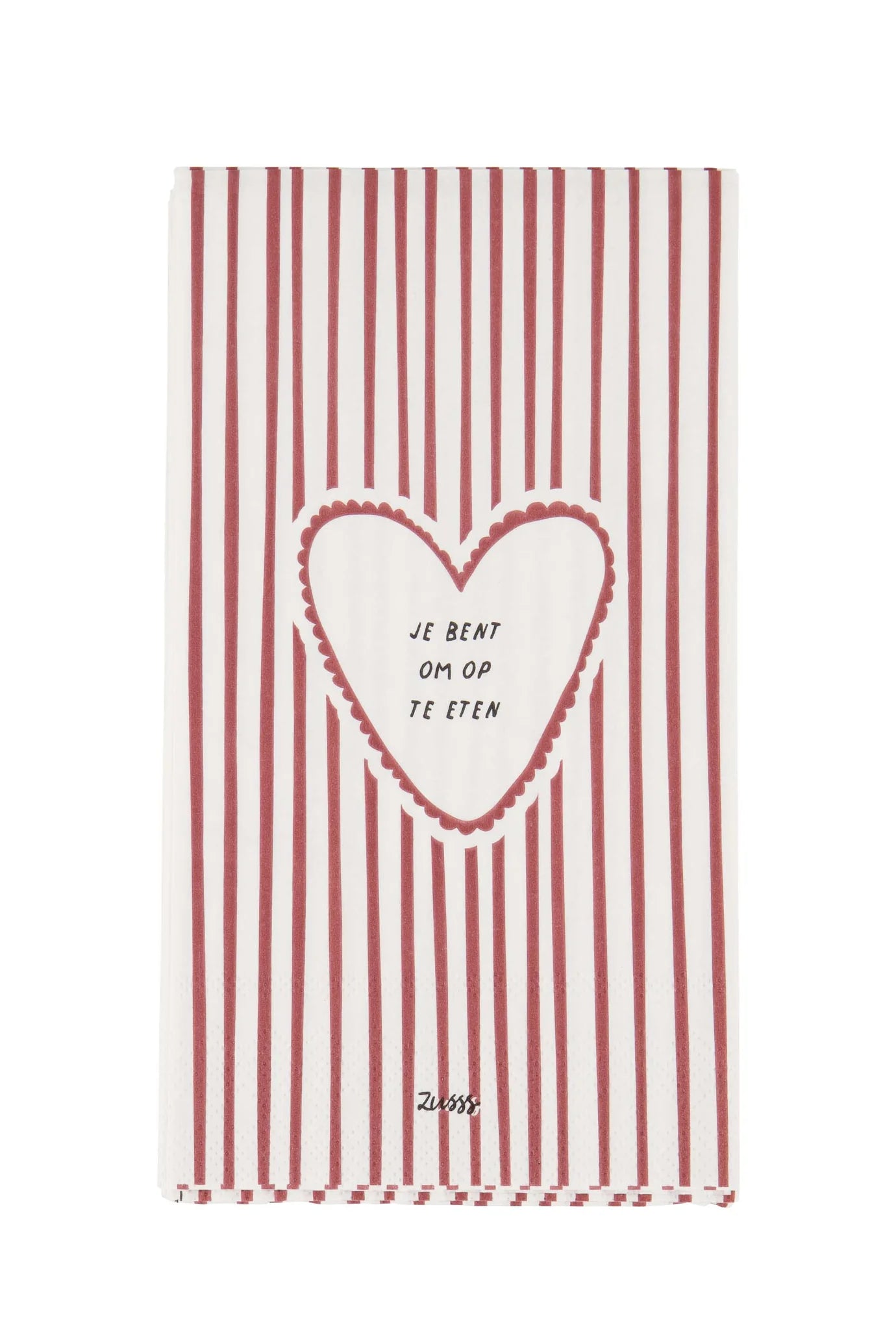 Zusss servetten rechthoek jij bent om op te eten - Wit/Rood