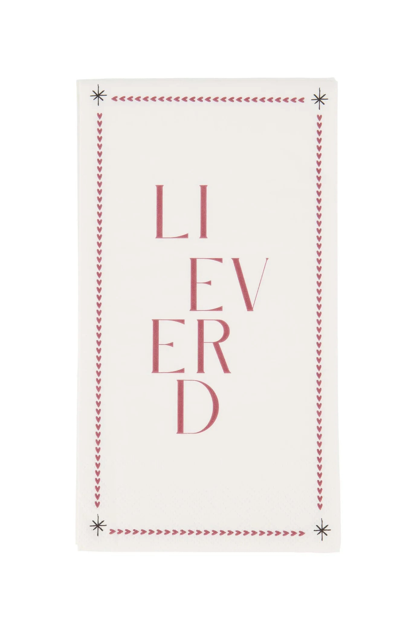Zusss servetten rechthoek lieverd wit/donkerrood