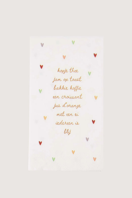 Zusss servetten rechthoek iedereen is blij  hartjes