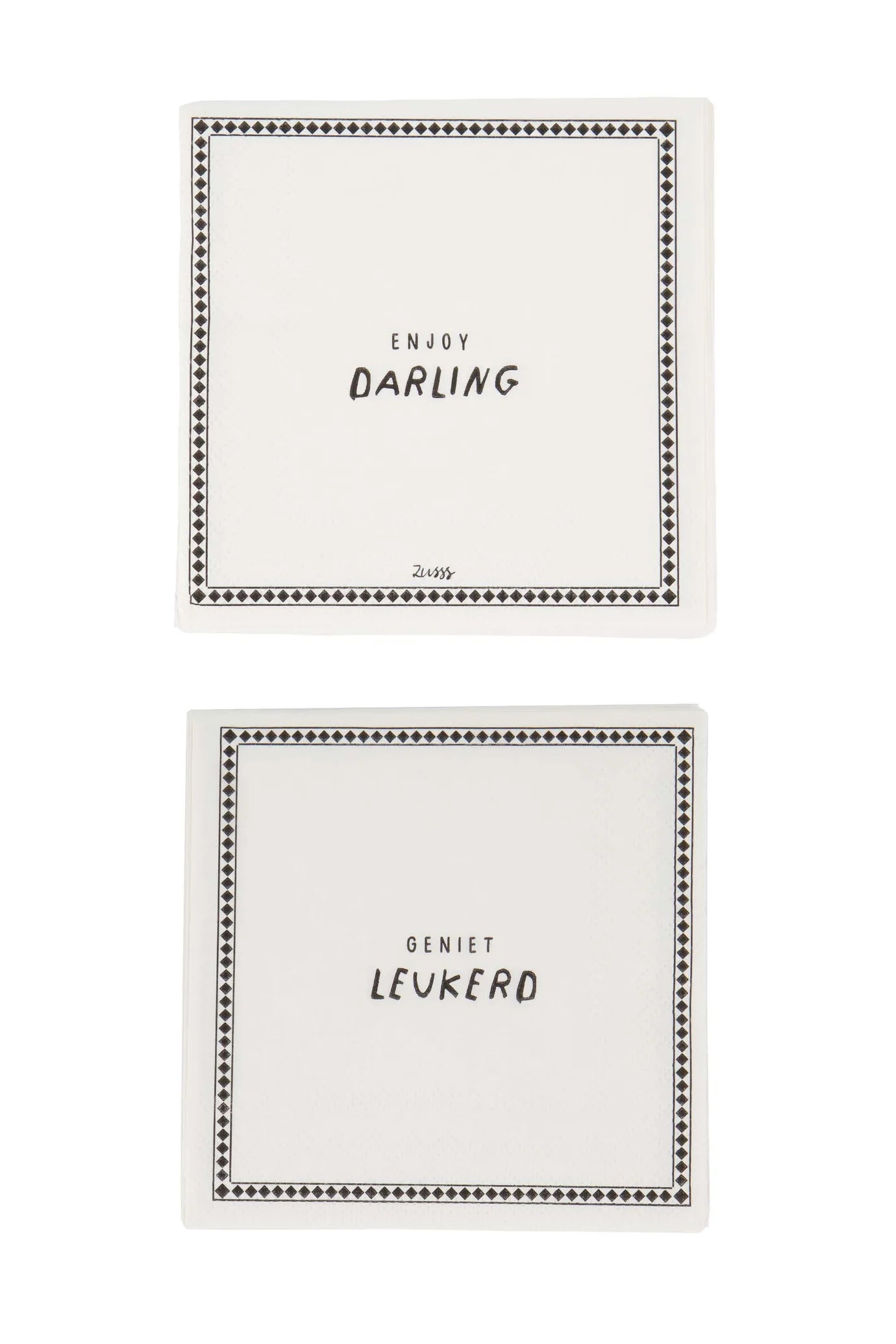 Zusss servetten vierkant geniet leukerd zand/ antracietgrijs