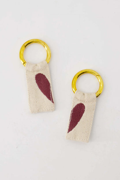 Zusss ansichtkaart sleutelhangers hart - Wit/rood