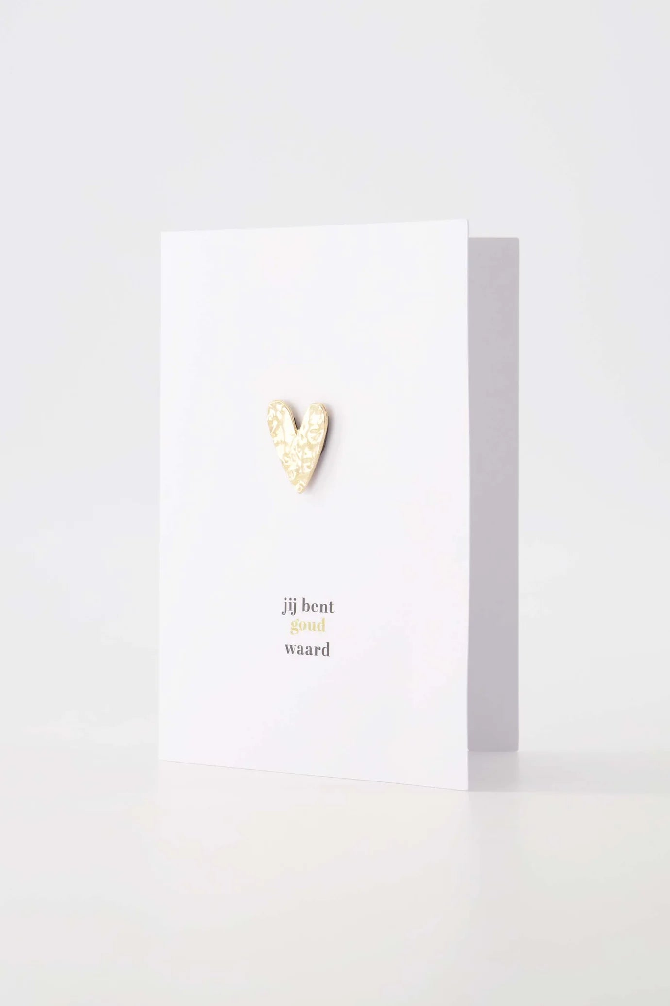 Zusss wenskaart broche hartje jij bent goud waard wit/goud
