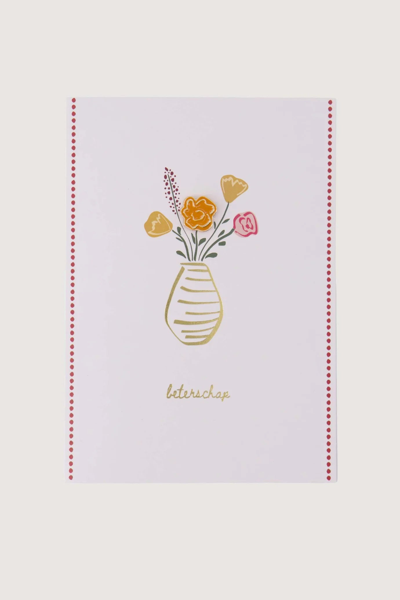 Zusss wenskaart broche beterschap