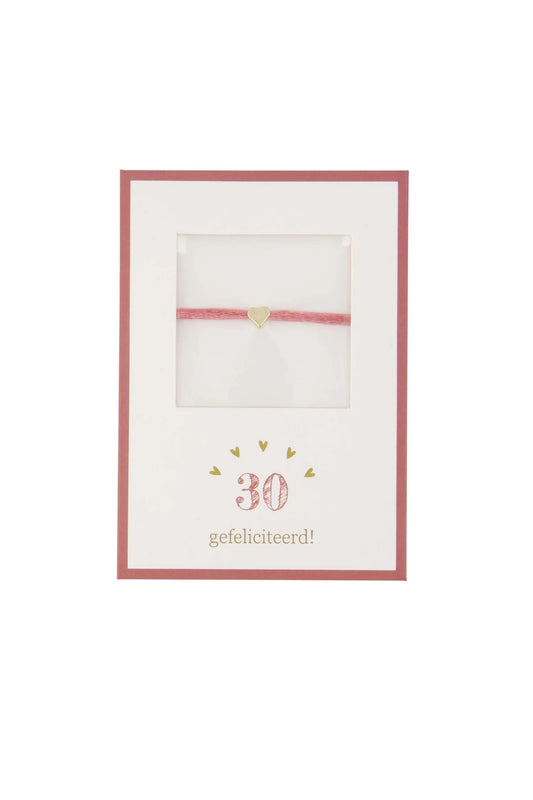 Zusss armbandje hartje 30 gefeliciteerd