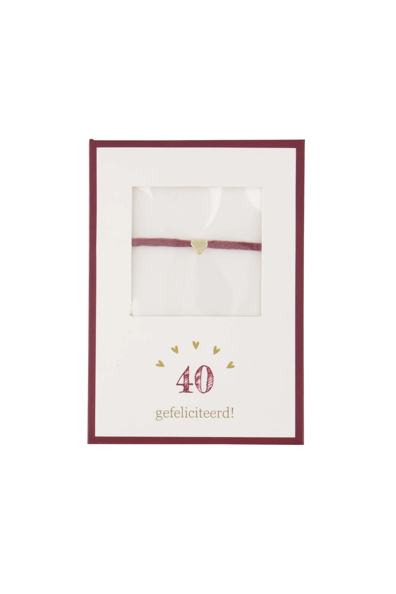 Zusss armbandje hartje 40 gefeliciteerd
