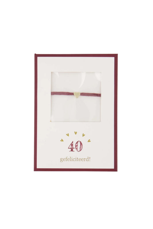 Zusss armbandje hartje 40 gefeliciteerd