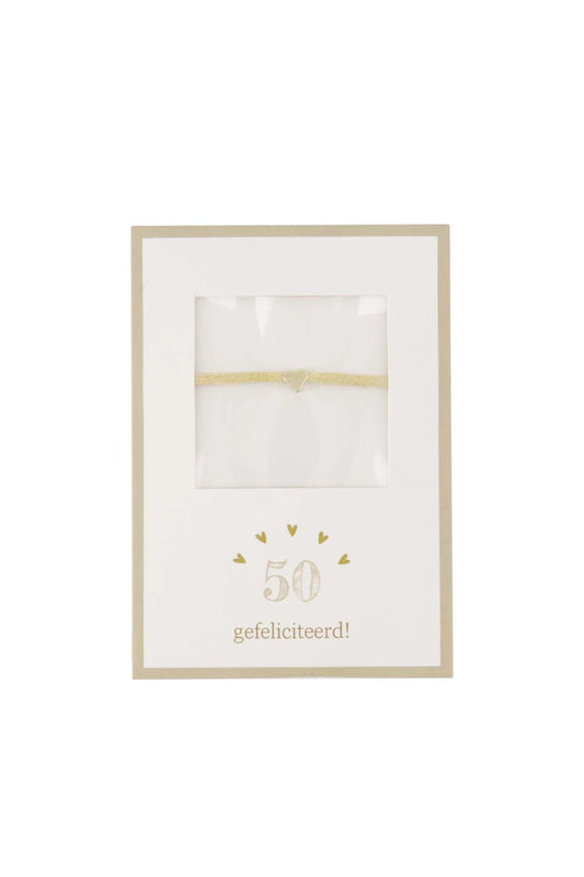 Zusss armbandje hartje 50 gefeliciteerd