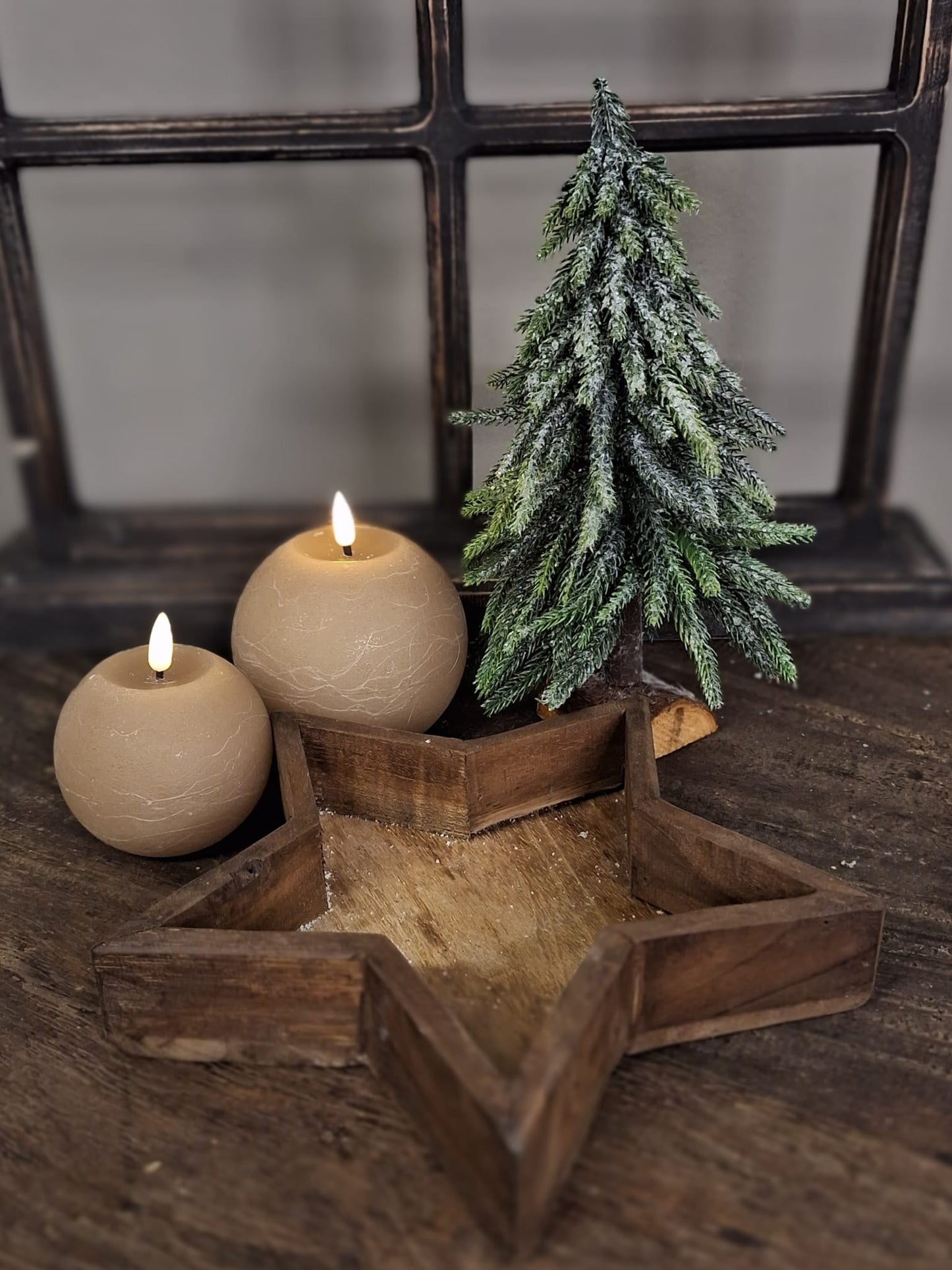 Houten schaal ster vorm 23 cm