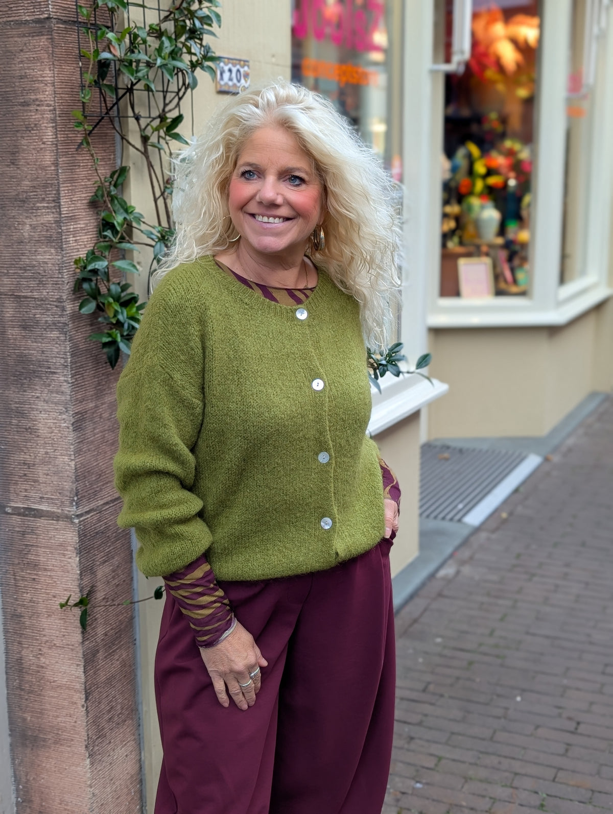 Gebreid vest Demi - Groen