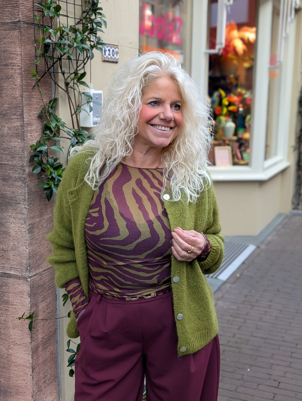 Gebreid vest Demi - Groen