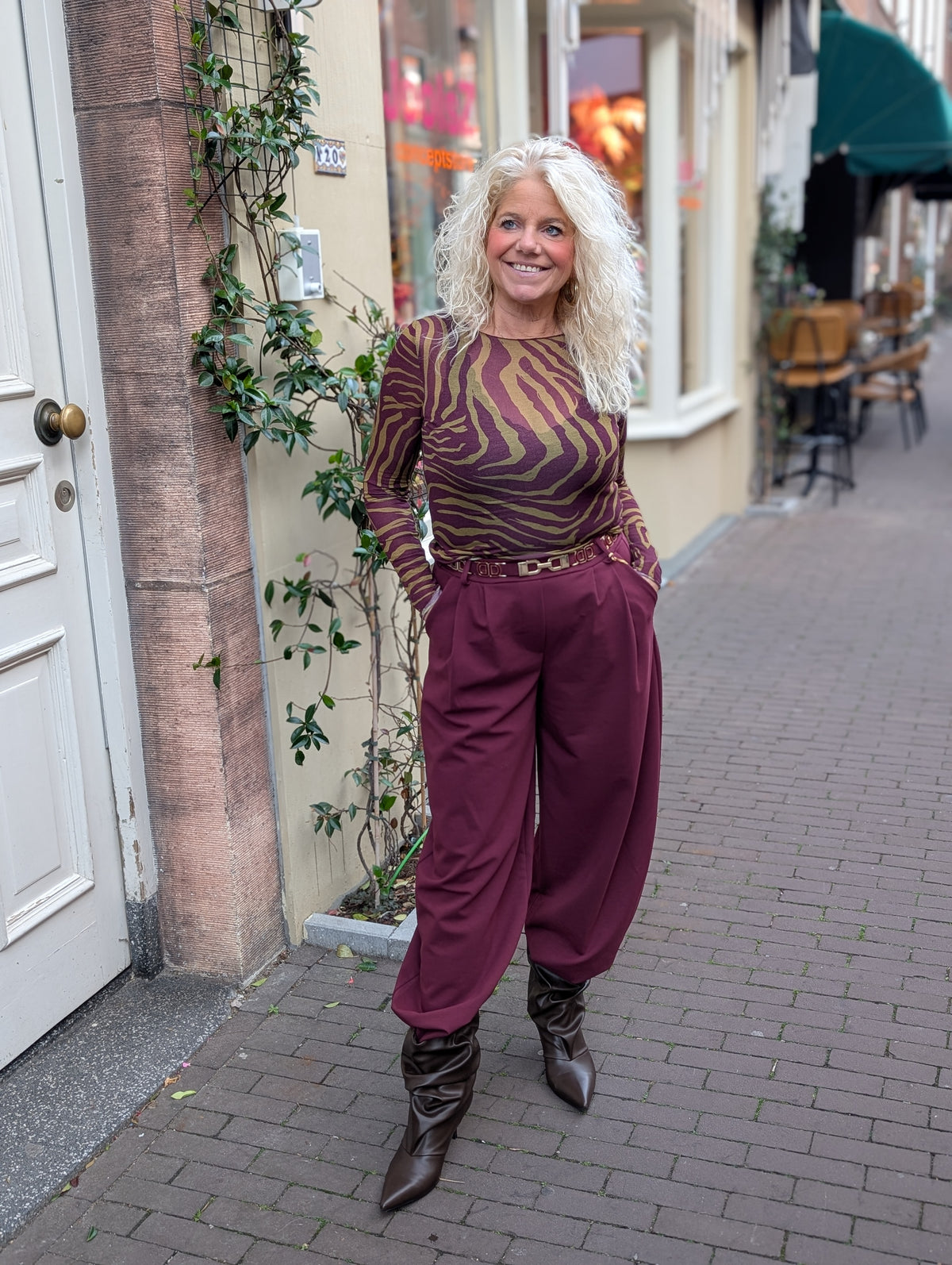 Faila barrel pantalon - Bordeaux