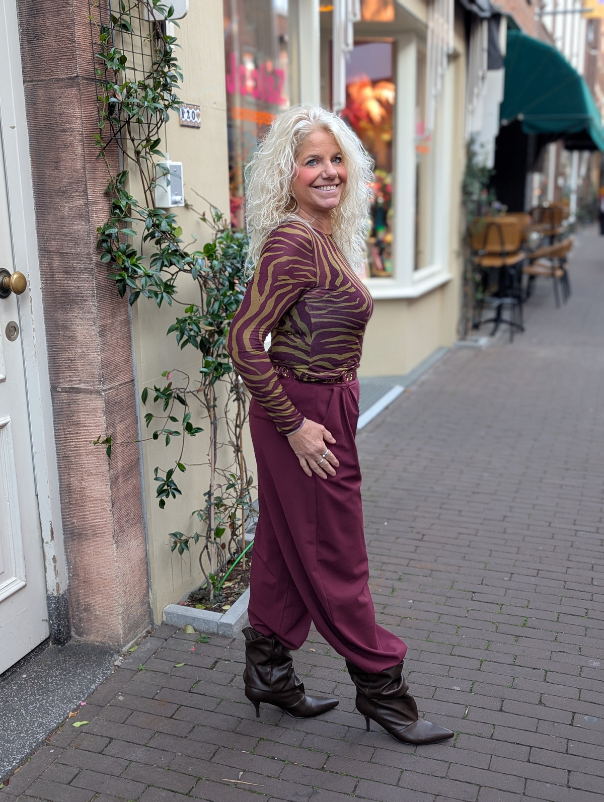 Faila barrel pantalon - Bordeaux
