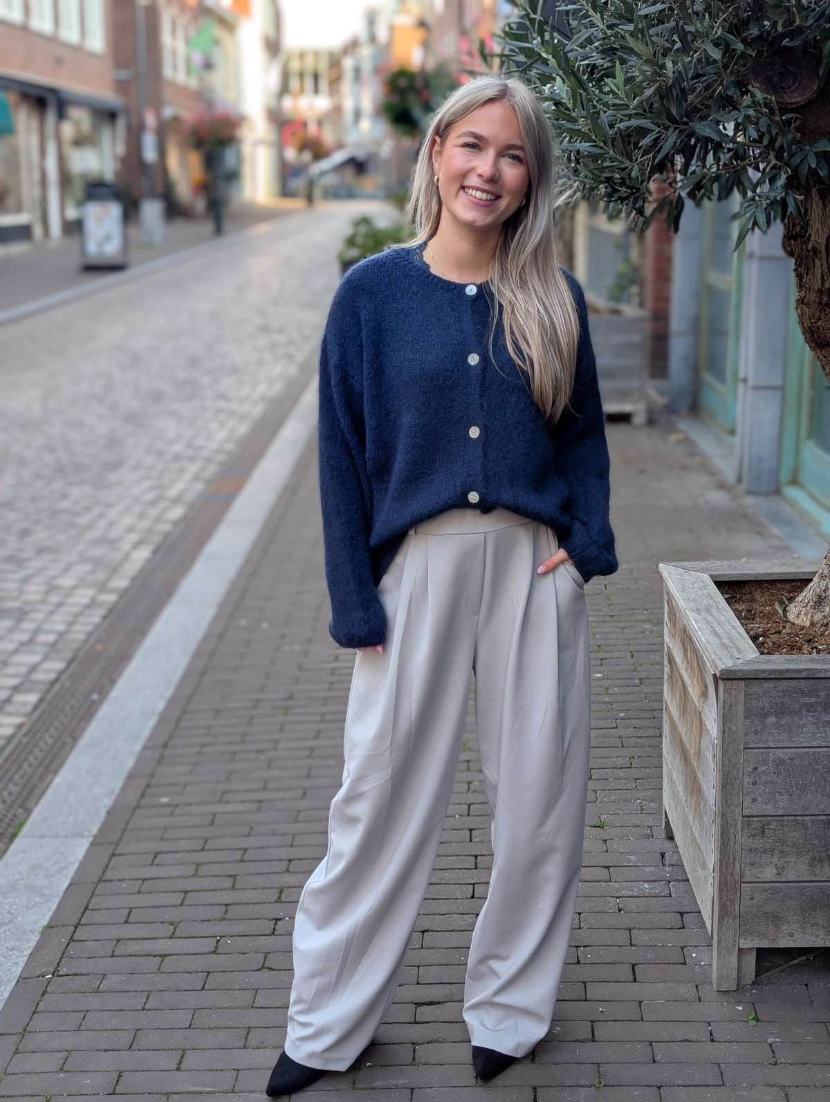 Gebreid vest Demi - Donkerblauw