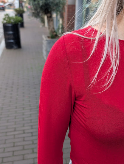 Cashmere soft longsleeve top - Rood