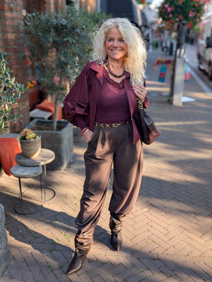 Katoenen blouse Amelie - Bordeax