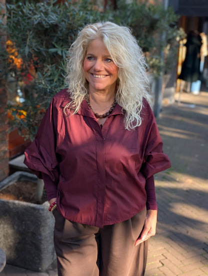 Katoenen blouse Amelie - Bordeax