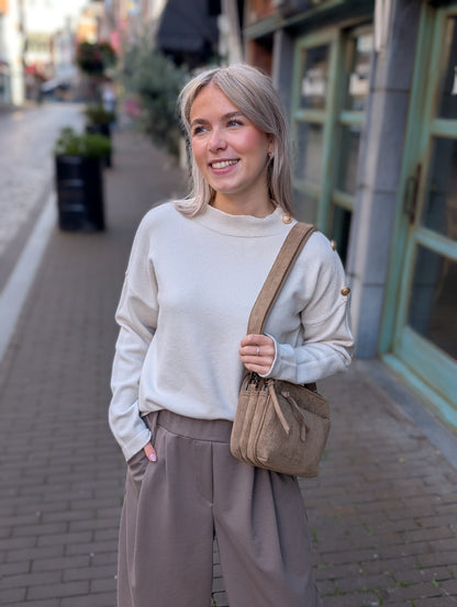 Trui Paula knopen - Ecru