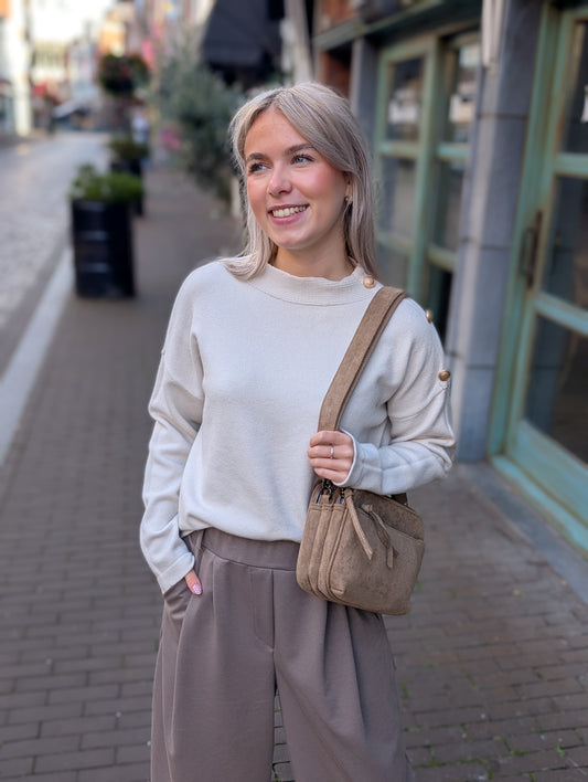 Trui Paula knopen - Ecru