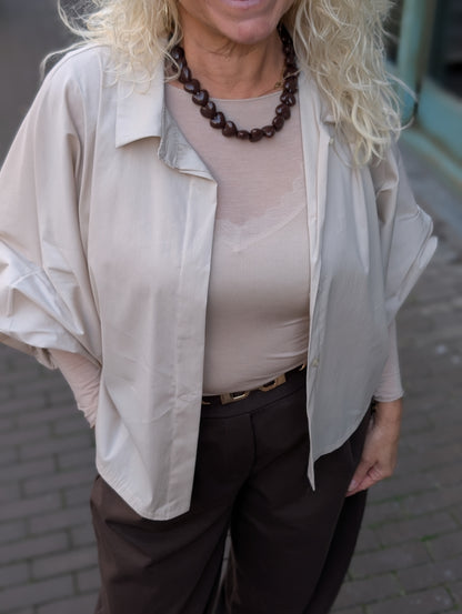 Cashmere soft longsleeve top - Beige