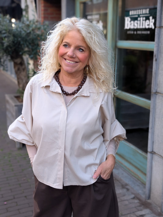 Katoenen blouse Amelie - Beige