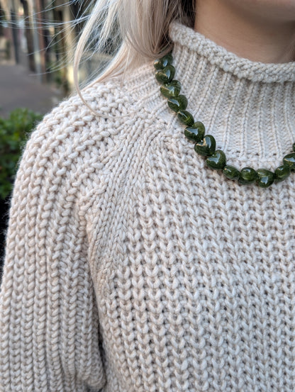 Grof gebreide trui Vivianne - Beige