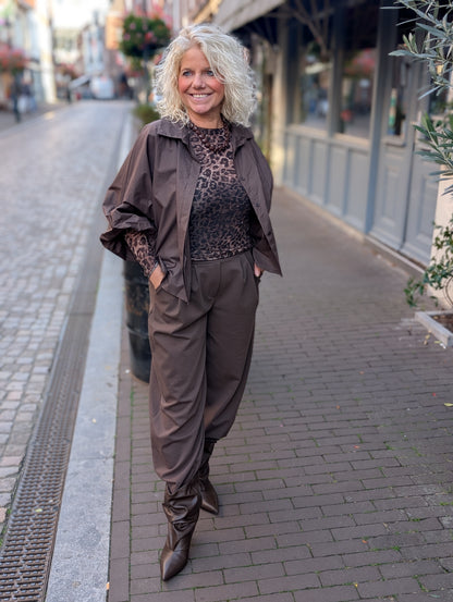 Katoenen blouse Amelie - Bruin