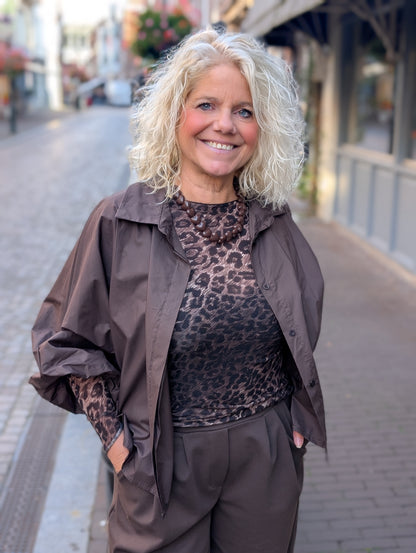 Katoenen blouse Amelie - Bruin