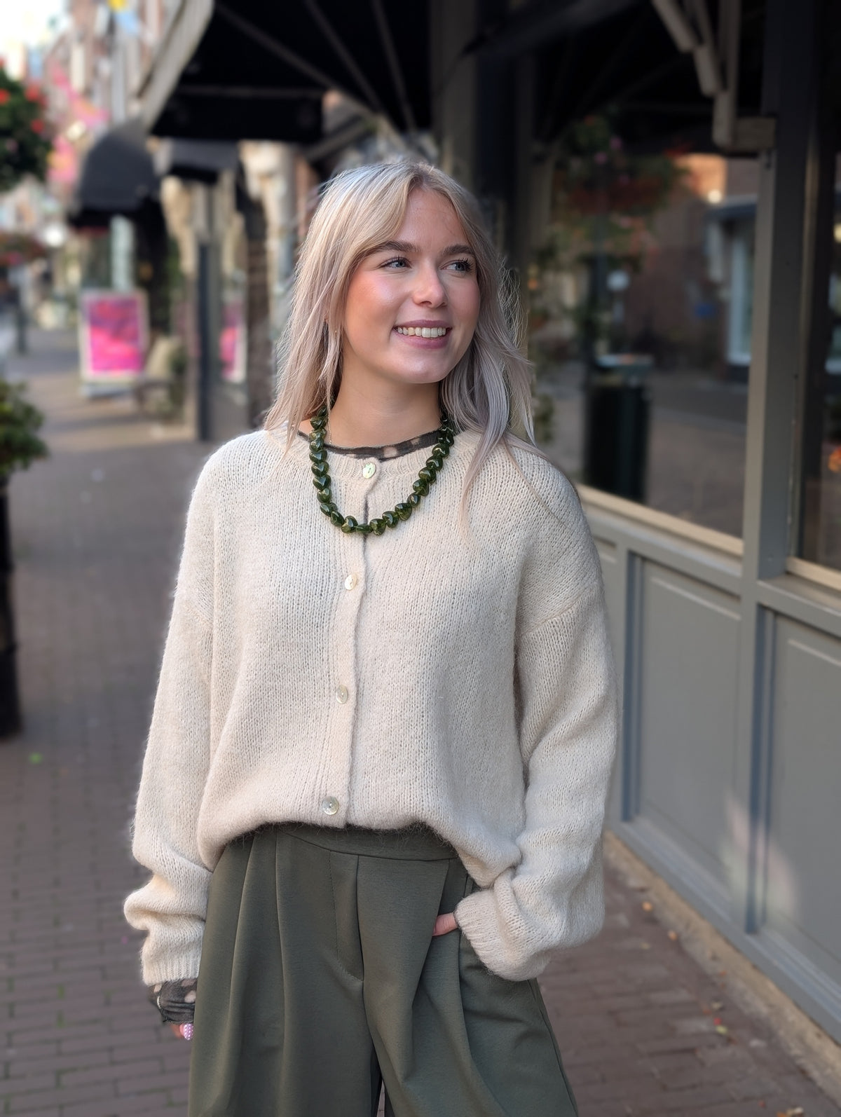 Gebreid vest Demi - Beige
