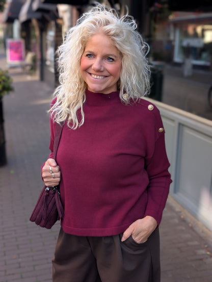 Trui Paula knopen - Bordeaux