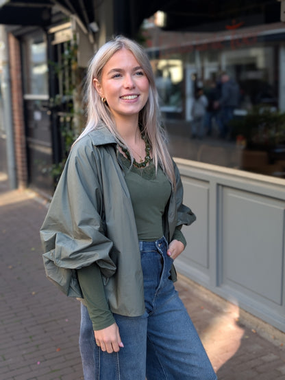 Katoenen blouse Amelie - Army Groen