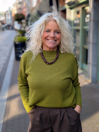 Trui Paula knopen - Groen