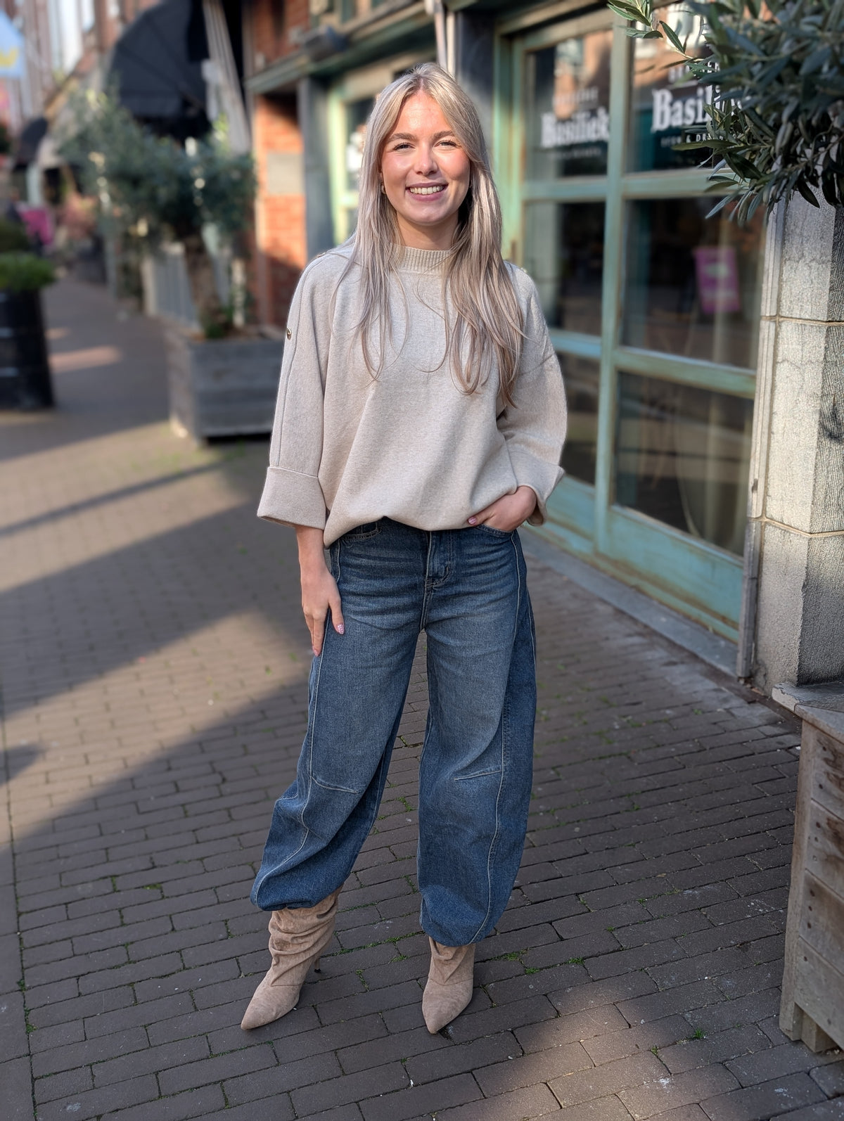 Oversized knit Fayen glitter bies - Beige