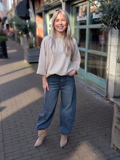 Oversized knit Fayen glitter bies - Beige