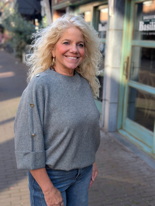 Oversized knit Fayen glitter bies - Groen