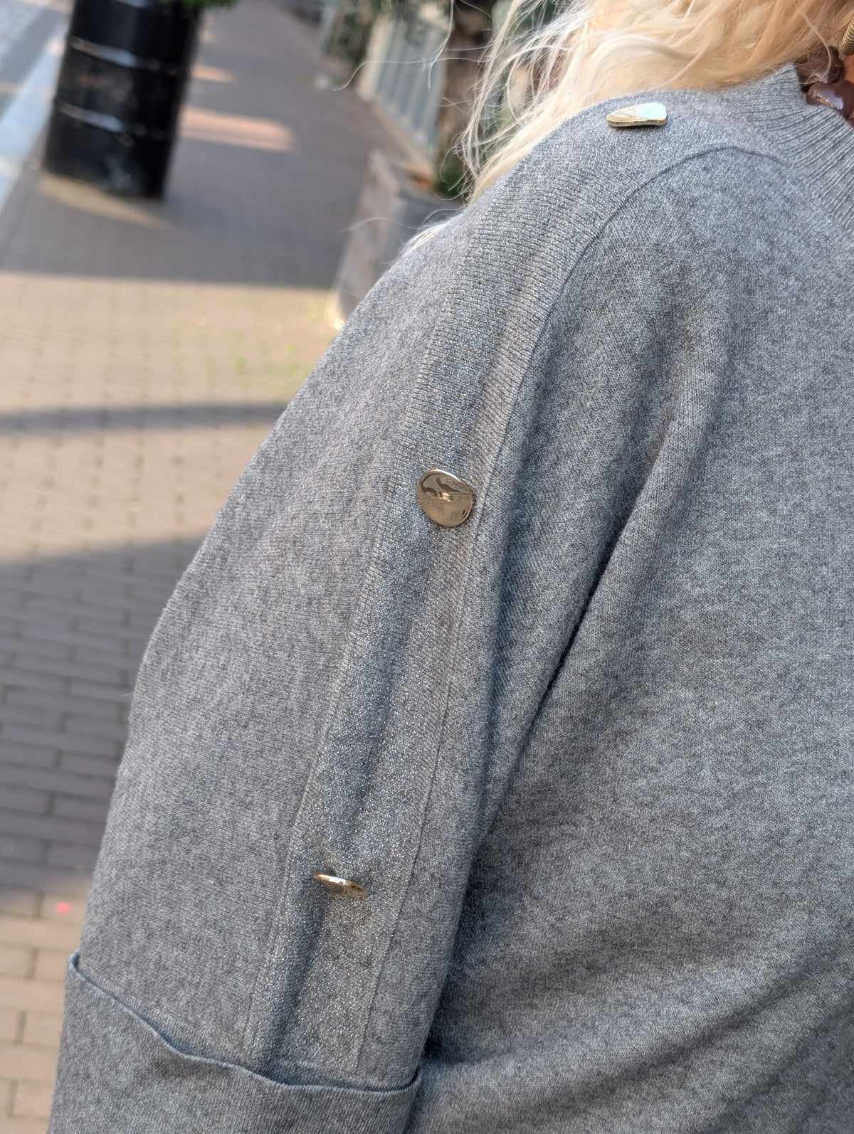 Oversized knit Fayen glitter bies - Groen