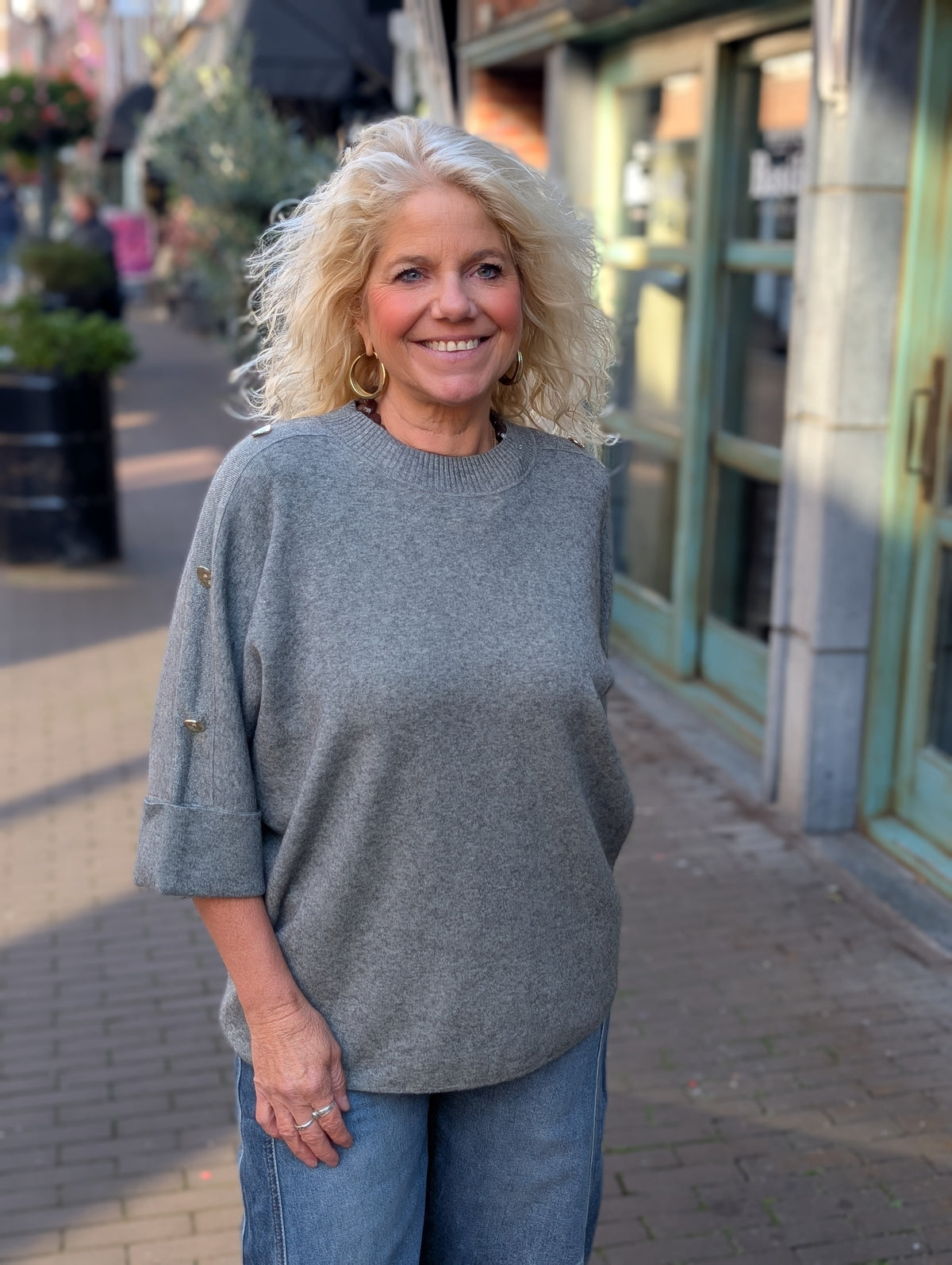 Oversized knit Fayen glitter bies - Groen