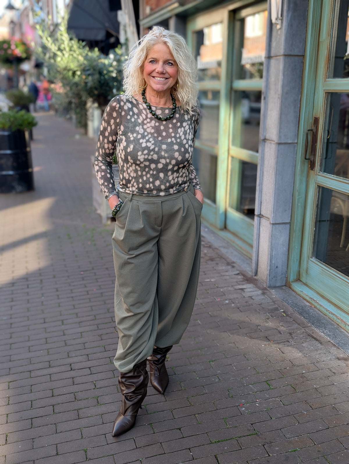 Faila barrel pantalon - Army Groen