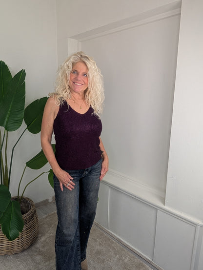 Glitter top Yvet - Bordeaux