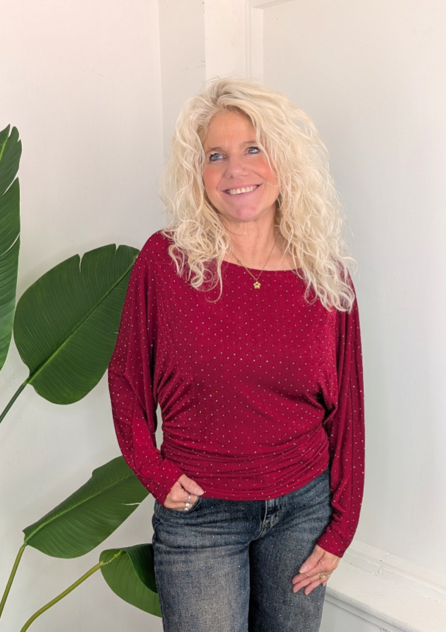 Glitter Gwenny top - Rood