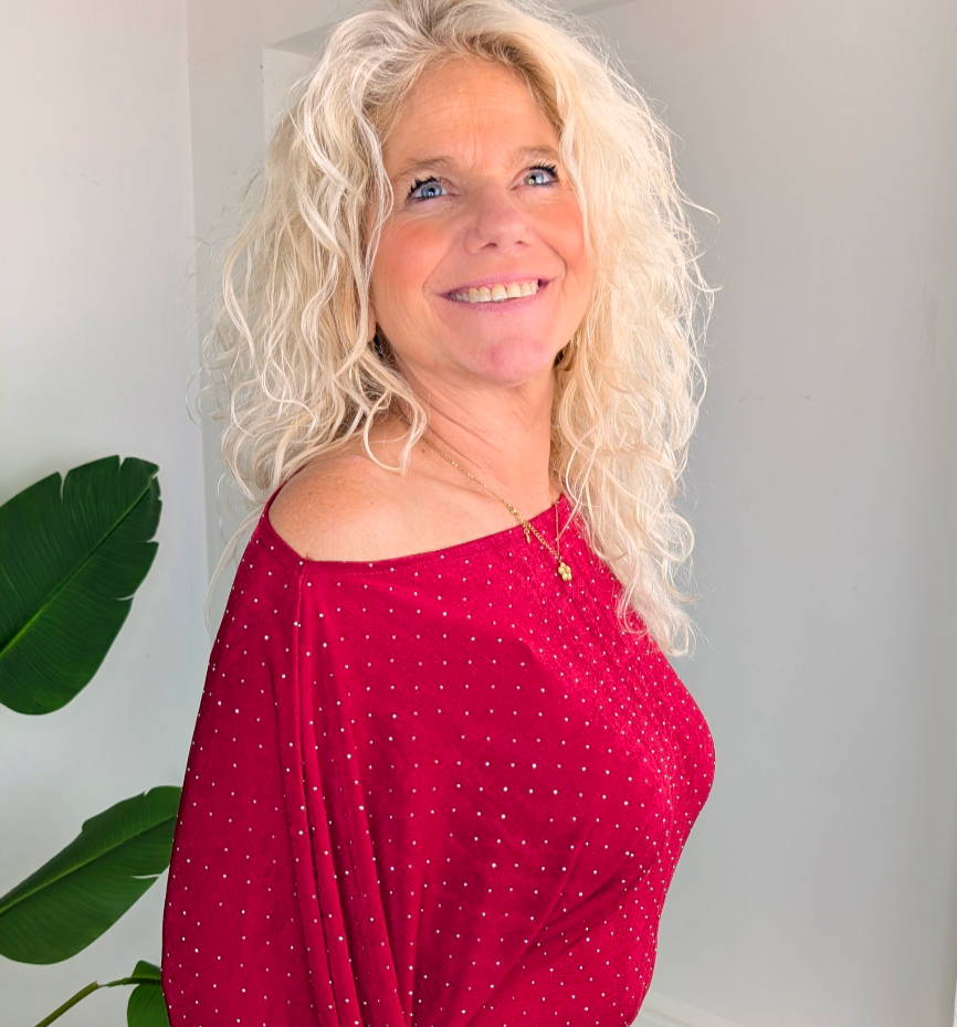 Glitter Gwenny top - Rood