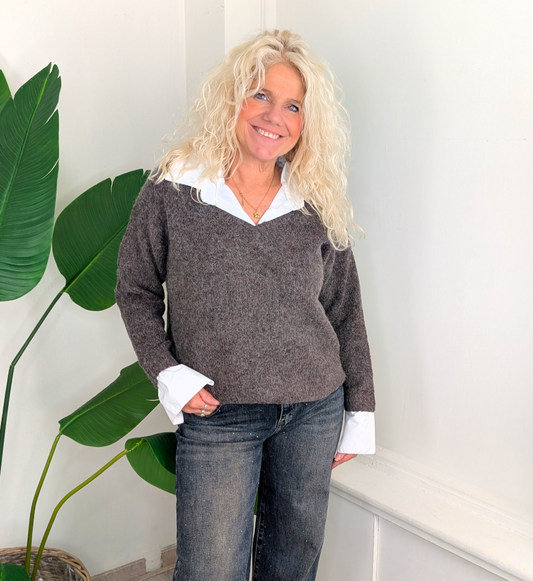 Blouse trui Eva - Taupe