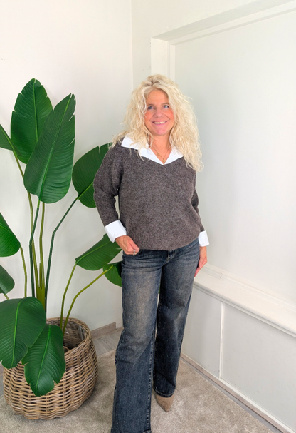 Blouse trui Eva - Taupe